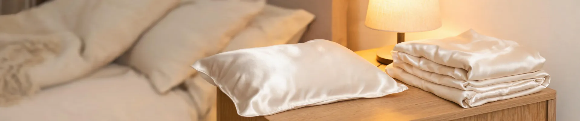 Blissy blog feature image with silk bedding and care notes